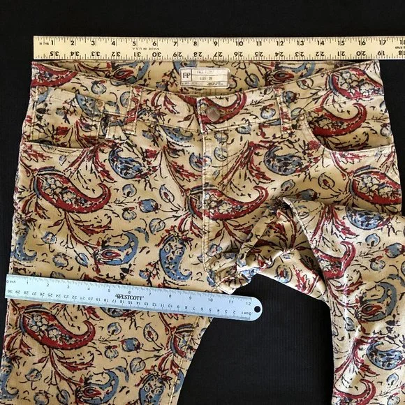 Free People New Delhi Border Flare Corduroy Size 29 - Picture 9 of 15
